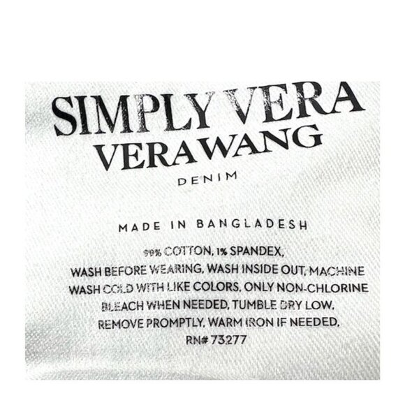 Simply Vera Wang Womens High Rise Light Distressed Bermuda Jean Shorts Sz 14 New - Picture 9 of 11